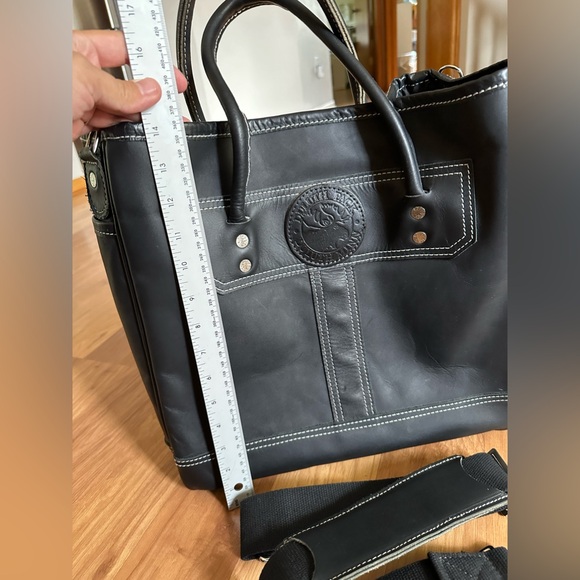Duluth Trading Sportmans Black Leather Tote - Picture 4 of 16